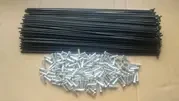 Спиця велосипедна 257мм чорна 14G (2мм) + ніпель 16мм - 1