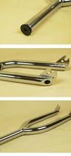 Вилка велосипеда BMX 20" 4130 Cr-Mo сталь, 1.1/8" шток, 10мм ось Crow BMX Хром, Подвійний батінг - 3