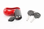 Замок противоугонный на диск тормозной под ключ, красно-чёрный TY115 - 1