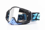 Окуляри кросові/ендуро/АТV, чорно-блакитні С185 (прозоре скло) - 1