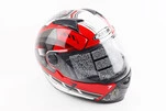 Шолом інтеграл, закритий ZS-811 Solid M, ЧЕРВОНИЙ глянець з білим малюнком - 1