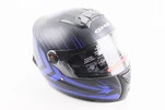 Шлем интеграл, закрытый (сертификация DOT)+откидные очки BLD-M61 M (57-58см), ЧЕРНО-СИНИЙ (флюоресцентный) - 1