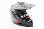 Шолом кросовий/ендуро/АТV зі склом BLD-819-7 L (59-60см), ЧОРНИЙ/СІРО-ЧЕРВОНИЙ - 1