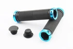 Ручки руля 130мм с зажимом Lock-On с двух сторон, чёрно-синие FL-426 - 1