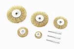 Набор щеток 5шт - диск. со стержнем 1/4" D-25/38/50/63/75мм из латунированной рифленой проволоки 19-9500 - 1