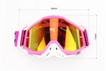 Окуляри кросові/ендуро/АТV, біло-рожеві (дзеркальне скло) - 4