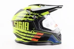 Шолом кросовий/ендуро/АТV зі склом BLD-819-7 L (59-60см), ЧОРНИЙ/ЖОВТО-ПОМАРАНЧЕВИЙ - 3