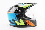 Шолом кросовий/ендуро/АТV зі склом BLD-819-7  М (57-58см), ЧОРНИЙ/ЖОВТО-СИНІЙ - 3