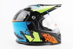 Шлем кроссовый/эндуро/АТV со стеклом BLD-819-7 L (59-60см), ЧЕРНЫЙ/ЖЕЛТО-СИНИЙ - 3