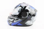 Шлем модуляр, закрытый с откидным подбородком+откидные очки BLD-159 L (59-60см), ЧЕРНО-СИНИЙ - 4