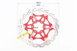 Гальмівний диск 160мм, кріпл. 6 болтів, на алюмінієвому павуку, червоний FD-01 - 3