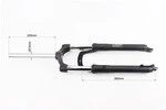Вилка 26" амортизаційна, без різьби 1-1/8" (28,6мм), шток 255мм, з ходом 100мм, Disk-brake, пружинно-оливна, Lockout, чорна N780 - 4
