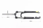 Вилка 26" амортизаційна, без різьби 1-1/8" (28,6мм), шток 260мм, з ходом 100мм, Disk-brake, Preload, алюмінієва, чорна XCE 28 - 4