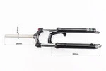 Вилка 26 "амортизаційна, без різьби 1-1/8" (28,6мм), шток 260мм, з ходом 75мм, V/Disk-brake, M Lockout, чорна LJ-536 - 4