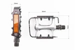 Педалі MTB 9/16" (101x71x23mm) алюмінієві, сріблясто-чорні VM248DU - 2