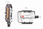 Педалі MTB 9/16" (102x62x24mm) алюмінієві, сріблясто-чорні NWL-91K - 2