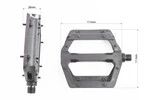 Педалі MTB широкі 9/16" (117x110x25.5mm) зі знімними шипами, пром-підшипник (6*13*5), пластикові, чорні NW-613B - 2