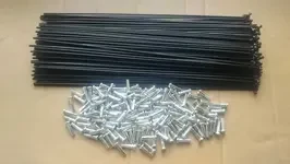 Спица велосипедная 262мм чёрная 14G (2мм) + ниппель 16мм
