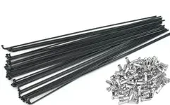 Спица велосипедная 255мм чёрная 14G (2мм) + ниппель 12мм