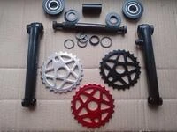 Велосипедна система KHE bikes 4130 Cr-Mo шатуни + USA каретка на промах + комплект 3 зірки різних кольорів