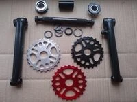 Велосипедна система KHE bikes 4130 Cr-Mo шатуни + євро каретка на промах + комплект 3 зірки різних кольорів