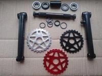 Велосипедна система KHE bikes 4130 Cr-Mo шатуни + mid каретка на промах + комплект 3 зірки різних кольорів