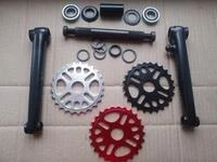 Велосипедна система KHE bikes 4130 Cr-Mo шатуни + mid каретка на промах + комплект 3 зірки різних кольорів