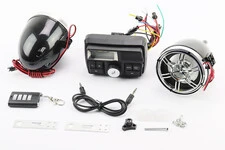 АУДІО-блок з ЖК дисплеєм (МРЗ-USB / SD, FM, пультДУ, сигналізація) + колонки 2шт (хром.)