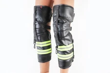 Наколенники защитные, утепленные (колено+голень) к-кт 2шт, Чёрные со светоотражающей полосой
