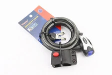 Замок протиугінний тросовий 1500х12мм під ключ, кріплення за трубу сидіння, TY555