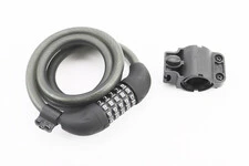 Замок протиугінний тросовий 1500х12мм з 5-ти значним кодом, кріплення за трубу сидіння, 509