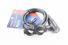 Замок протиугінний тросовий 1500х8мм під ключ, кріплення за трубу сидіння, TY505