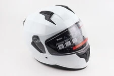 Шолом інтеграл, закритий (сертифікація DOT)+відкидні окуляри BLD-M67 L (59-60см), БІЛИЙ глянець