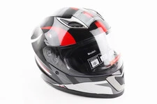 Шолом інтеграл, закритий BLD-M62 М (57-58см), ЧОРНИЙ/БІЛО-ЧЕРВОНИЙ