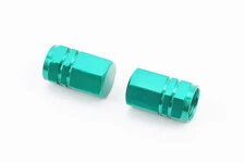 Колпачок ниппеля "ШЕСТИГРАННИК", алюминиевый, зелёный 2шт