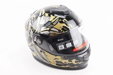 Шолом інтеграл, закритий BLD-М65 М (57-58см), ЧОРНИЙ/ЗОЛОТИСТО-СІРИЙ "Totem"