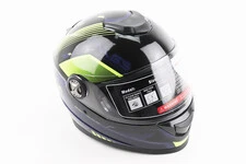 Шолом інтеграл, закритий BLD-М65 L (59-60см), ЧОРНИЙ/НЕОНОВО-ЖОВТО-СИНІЙ