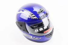 Шолом інтеграл, закритий з коміром, СИНІЙ з малюнком червоно-сірим (незначні відмінності малюнків, можливі дефекти фарбування)