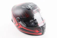 Шолом інтеграл, закритий (сертифікація DOT)+відкидні окуляри BLD-М61 M (57-58см), ЧОРНО-ЧЕРВОНИЙ (флуоресцентний)