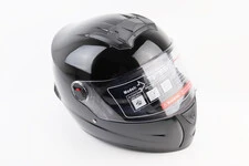 Шлем интеграл, закрытый+очки BLD-М61 S (55-56см), ЧЕРНЫЙ глянец