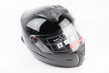 Шлем интеграл, закрытый+очки BLD-М61 М (57-58см), ЧЕРНЫЙ глянец