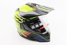 Шолом кросовий/ендуро/АТV зі склом BLD-819-7 М (57-58см), ЧОРНИЙ/ЖОВТО-ПОМАРАНЧЕВИЙ