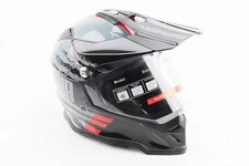 Шолом кросовий/ендуро/АТV зі склом BLD-819-7 М (57-58см), ЧОРНИЙ/СІРО-ЧЕРВОНИЙ