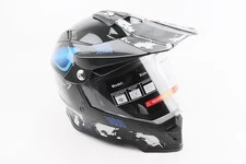 Шолом кросовий/ендуро/АТV зі склом BLD-819-7 S (55-56см), ЧОРНИЙ/СІРО-СИНІЙ