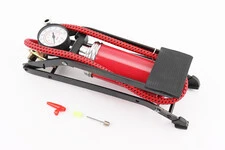 Насос ножной для шин однопоршневой 290*90мм "большой, шток толстый" красный