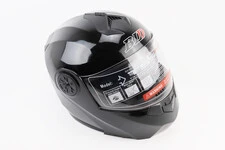 Шолом модуляр, закритий з відкидним підборіддям+відкидні окуляри BLD-159 S (55-56см), ЧОРНИЙ глянець