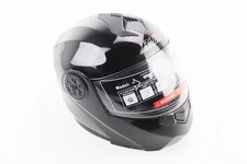 Шолом модуляр, закритий з відкидним підборіддям+відкидні окуляри BLD-159 М (57-58см), ЧОРНИЙ глянець