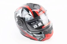 Шолом модуляр, закритий з відкидним підборіддям+відкидні окуляри BLD-159 М (57-58см), ЧОРНО-ЧЕРВОНИЙ