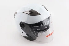 Шолом відкритий+відкидні окуляри BLD-708 S (55-56см), БІЛИЙ глянець