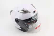 Шолом відкритий+відкидні окуляри BLD-708 М (57-58см), БІЛИЙ глянець